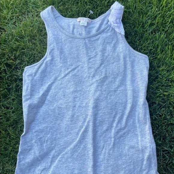 Crewcuts Other - Girls Crewcuts by J.Crew tank top Grey White Bow size 10